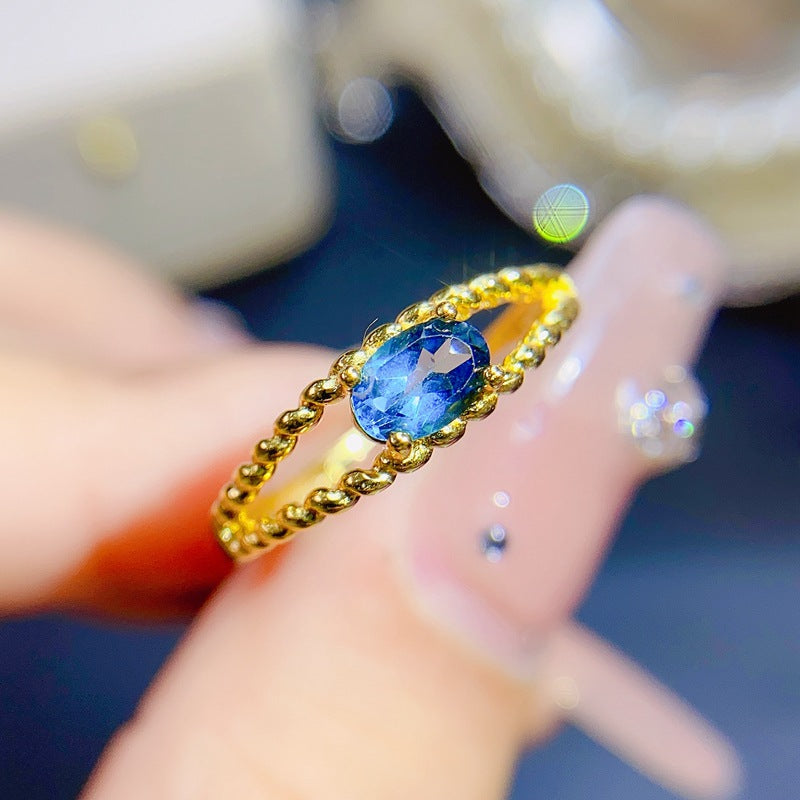 Blue Topaz 925 Sterling Silver Ring