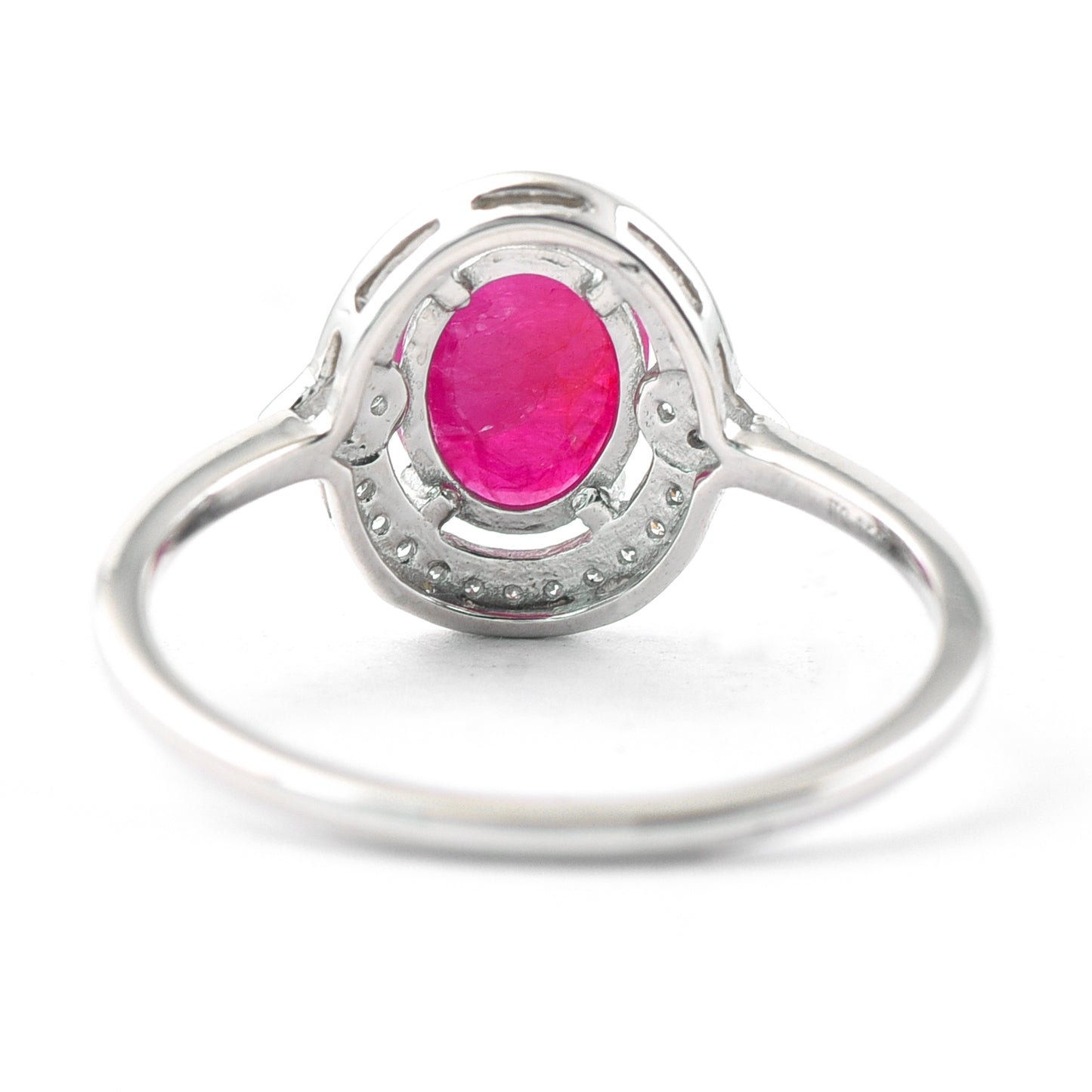 1.18 Ct Oval Mixed Cut Natural Ruby 950 Platinum Ring