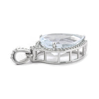 3.88 Ct Pear Mixed Cut Natural Aquamarine 950 Platinum Pendant