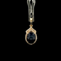 2.30 Ct Oval Mixed Cut Natural Sapphire 14K Gold Pendant