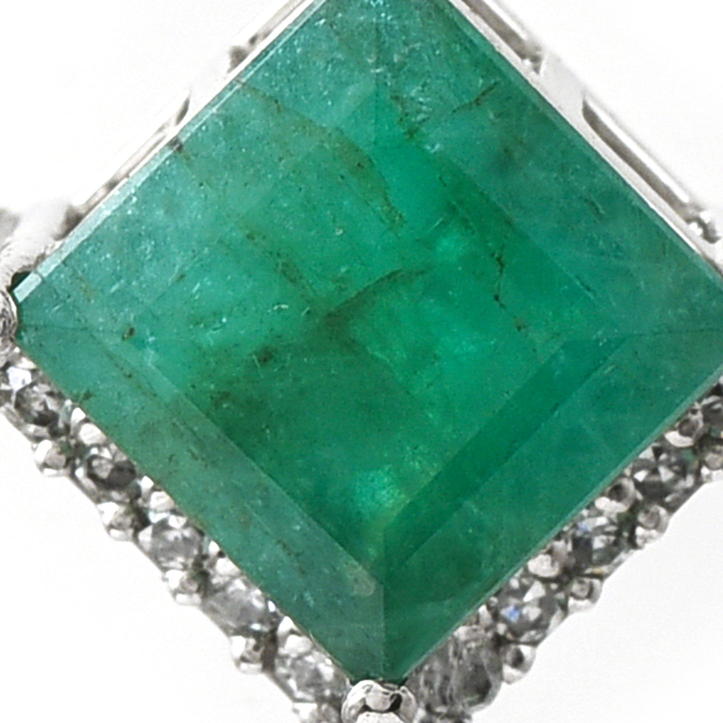 1.10 Ct Square Emerald 950 Platinum Pendant