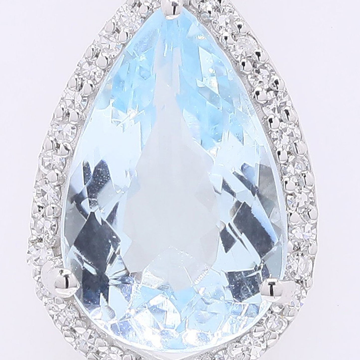 1.94 Ct Pear Mixed Cut Natural Aquamarine 950 Platinum Pendant