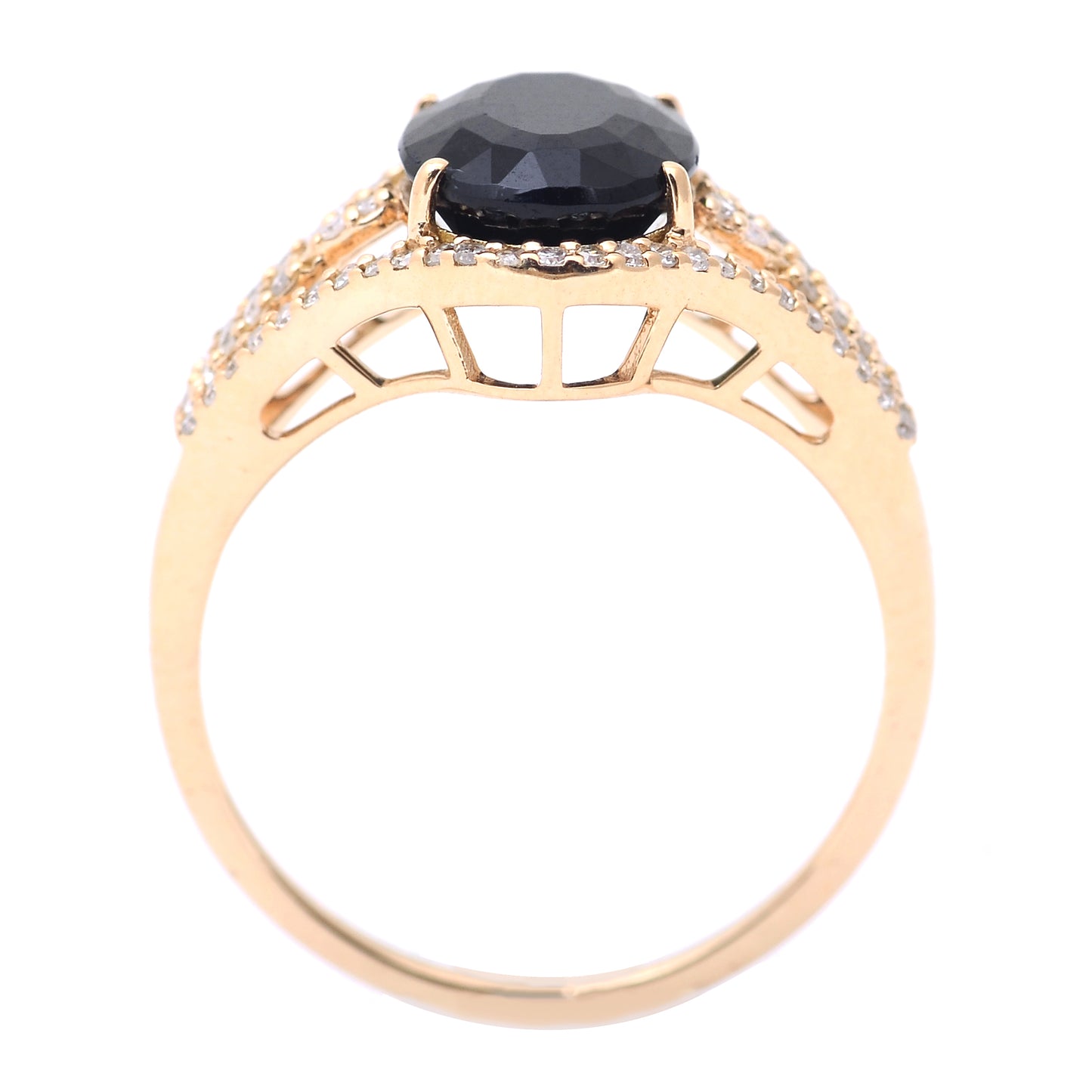 2.64 Ct Oval Mixed Cut Natural Tourmaline 14K Gold Ring