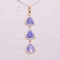 1.59 Ct Trillion Tanzanite 9K Gold Pendant