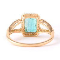 1.81 Ct Octagon Step Cut Natural Emerald 14K Gold Ring