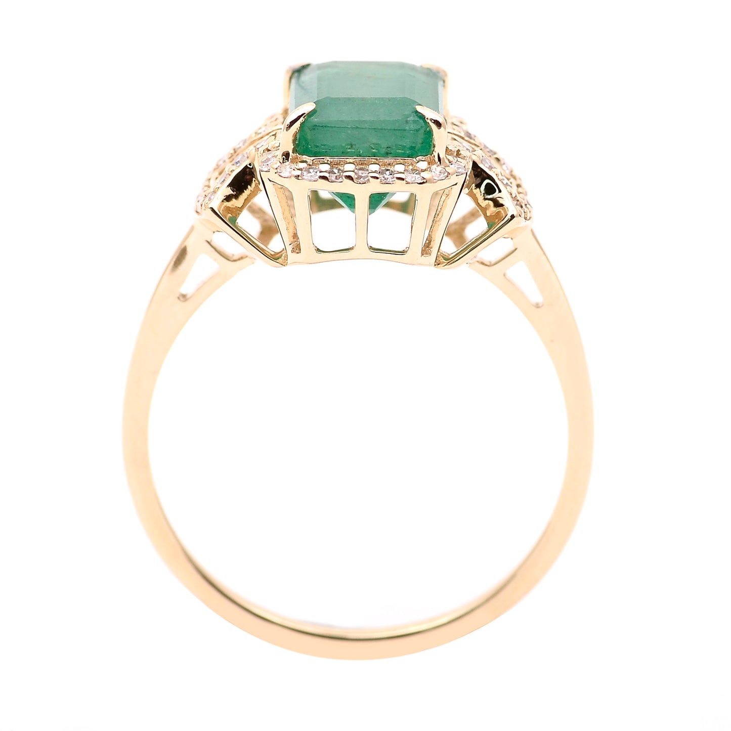 2.40 Ct Octagon Natural Emerald 14K Gold Ring