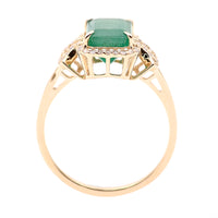 2.40 Ct Octagon Natural Emerald 14K Gold Ring