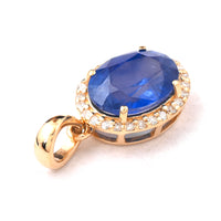 2.05 Ct Oval Mixed Cut Natural Sapphire 14K Gold Pendant
