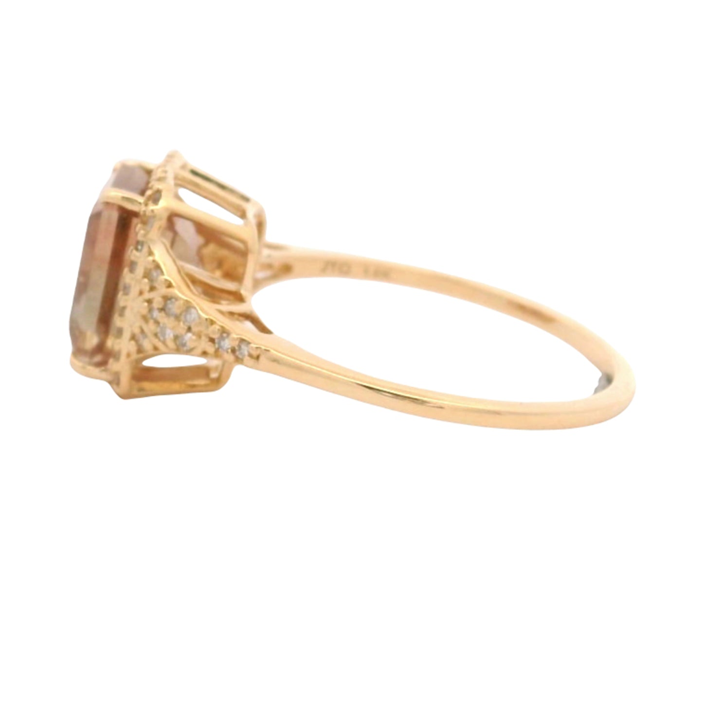 2.65 Ct Octagon Oregon Sunstone 14K Gold Ring