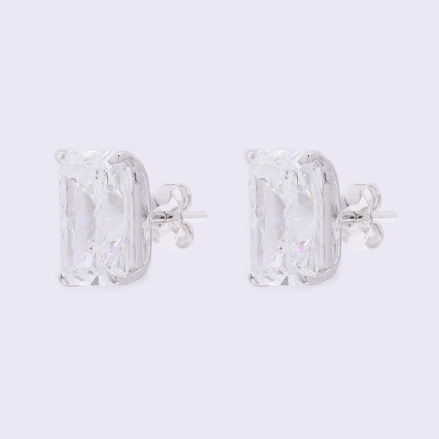 3.78 Carats Lab Grown Diamond 14K Gold Earrings