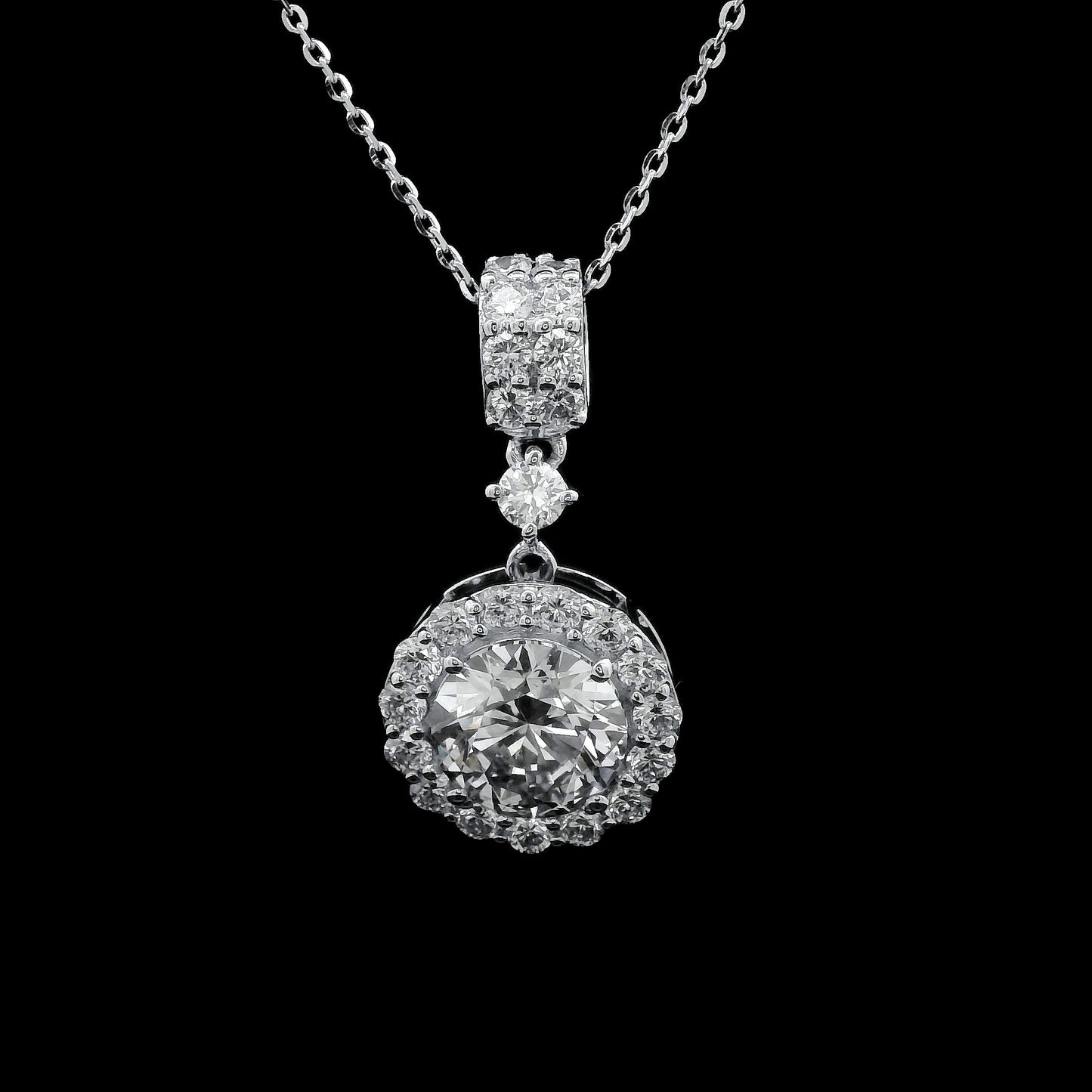 2.42 Carats Lab Grown Diamond 14K Gold Pendant