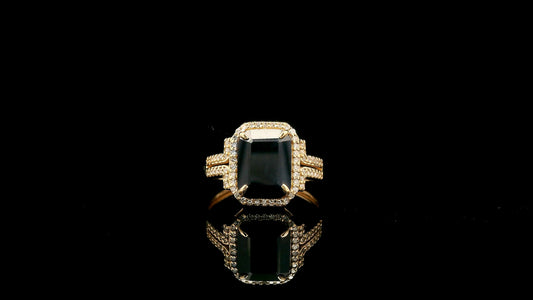 3.01 Ct Octagon Natural Sapphire 14K Gold Ring