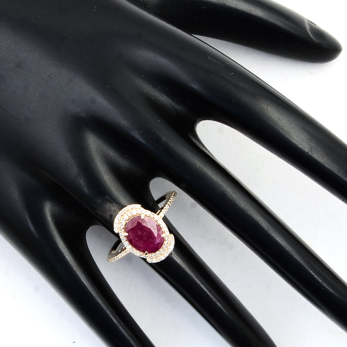 2.54 Ct Oval Mixed Cut Natural Corundum Ruby 14K Gold Ring
