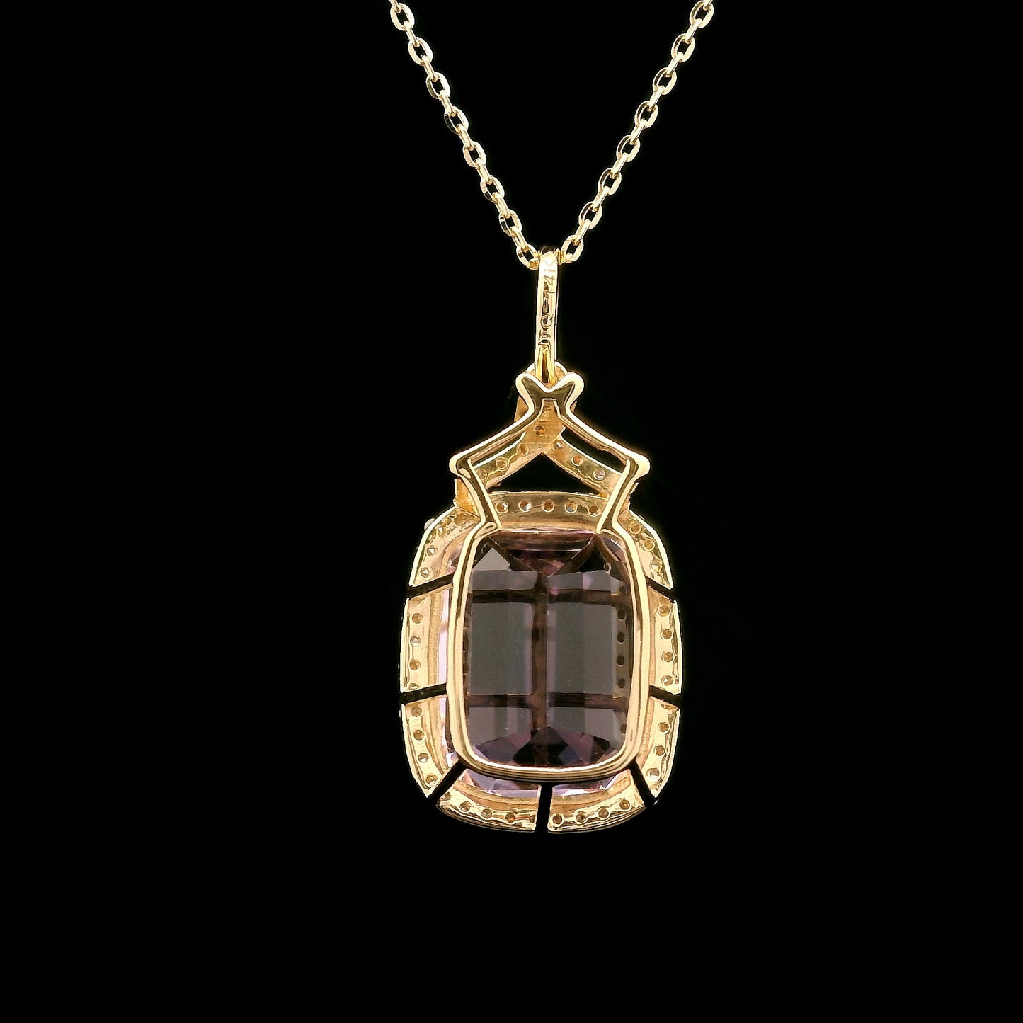 9.23 Ct Cushion Kunzite 14K Gold Pendant