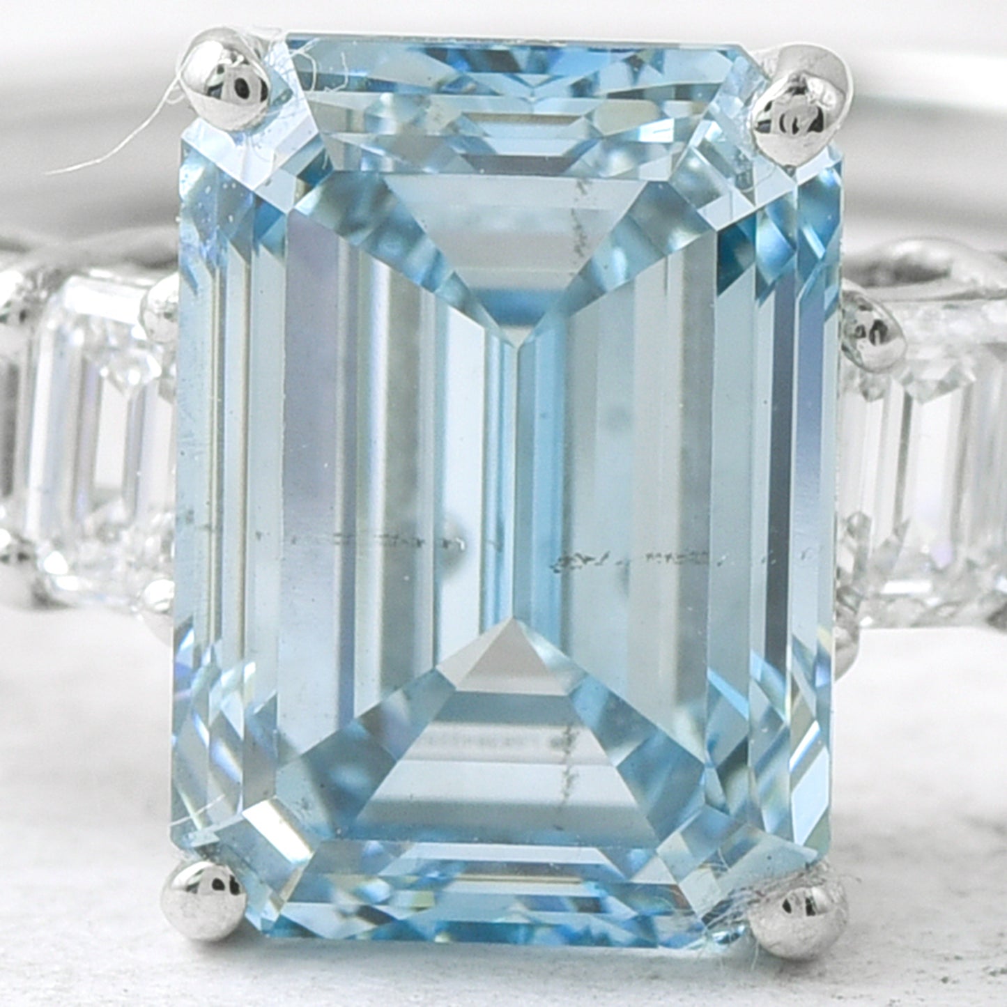 2.41 Ct Octagon Lab Grown Diamond 950 Platinum Ring