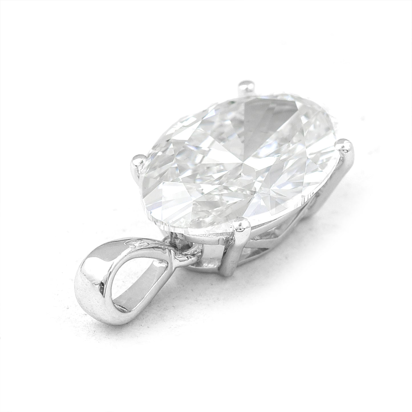 3.05 Carats Lab Grown Diamond 14K Gold Pendant