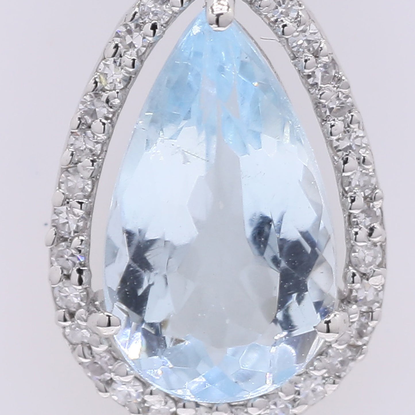1.58 Ct Pear Mixed Cut Natural Aquamarine 950 Platinum Pendant