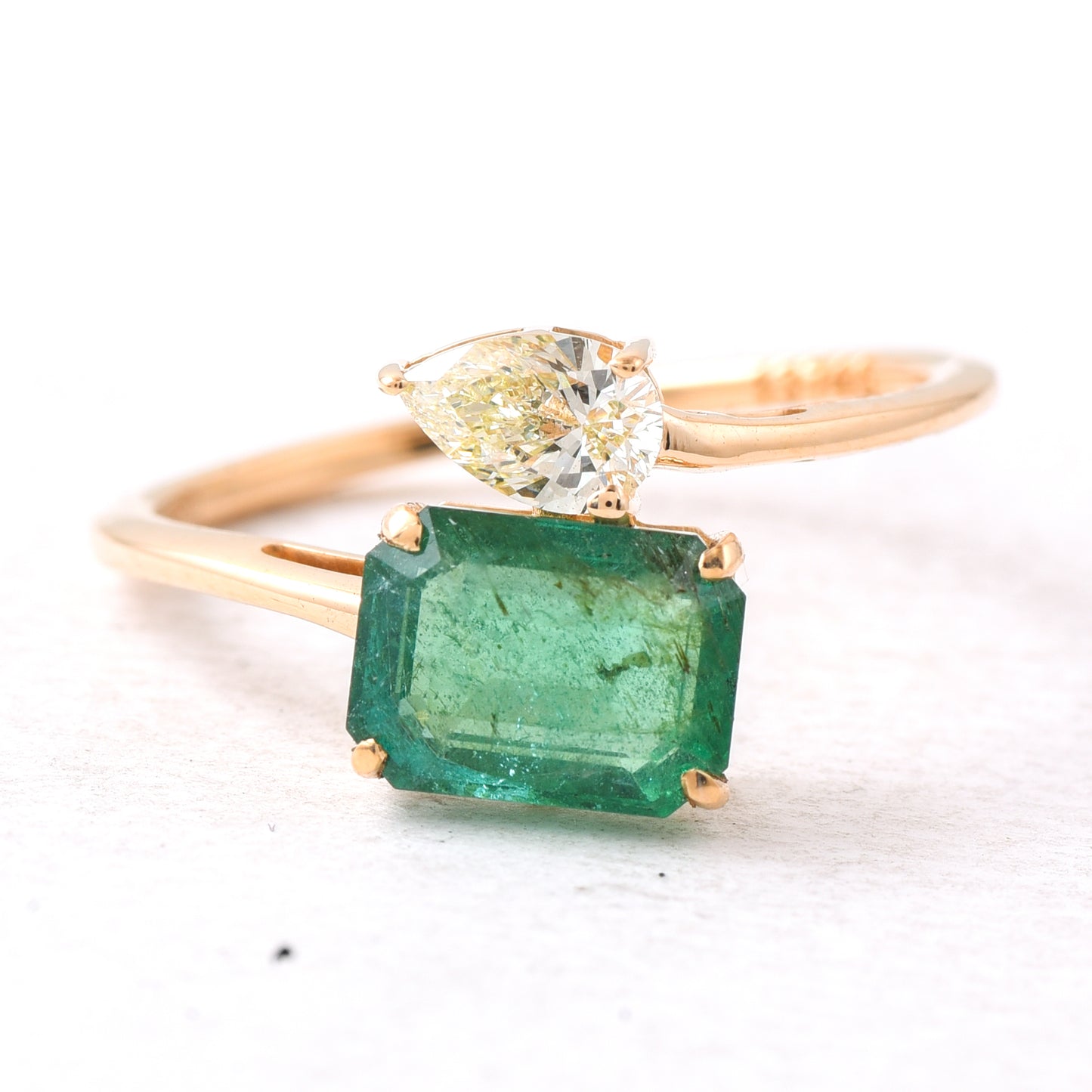 1.91 Ct Octagon Step Cut Natural Emerald 14K Gold Ring