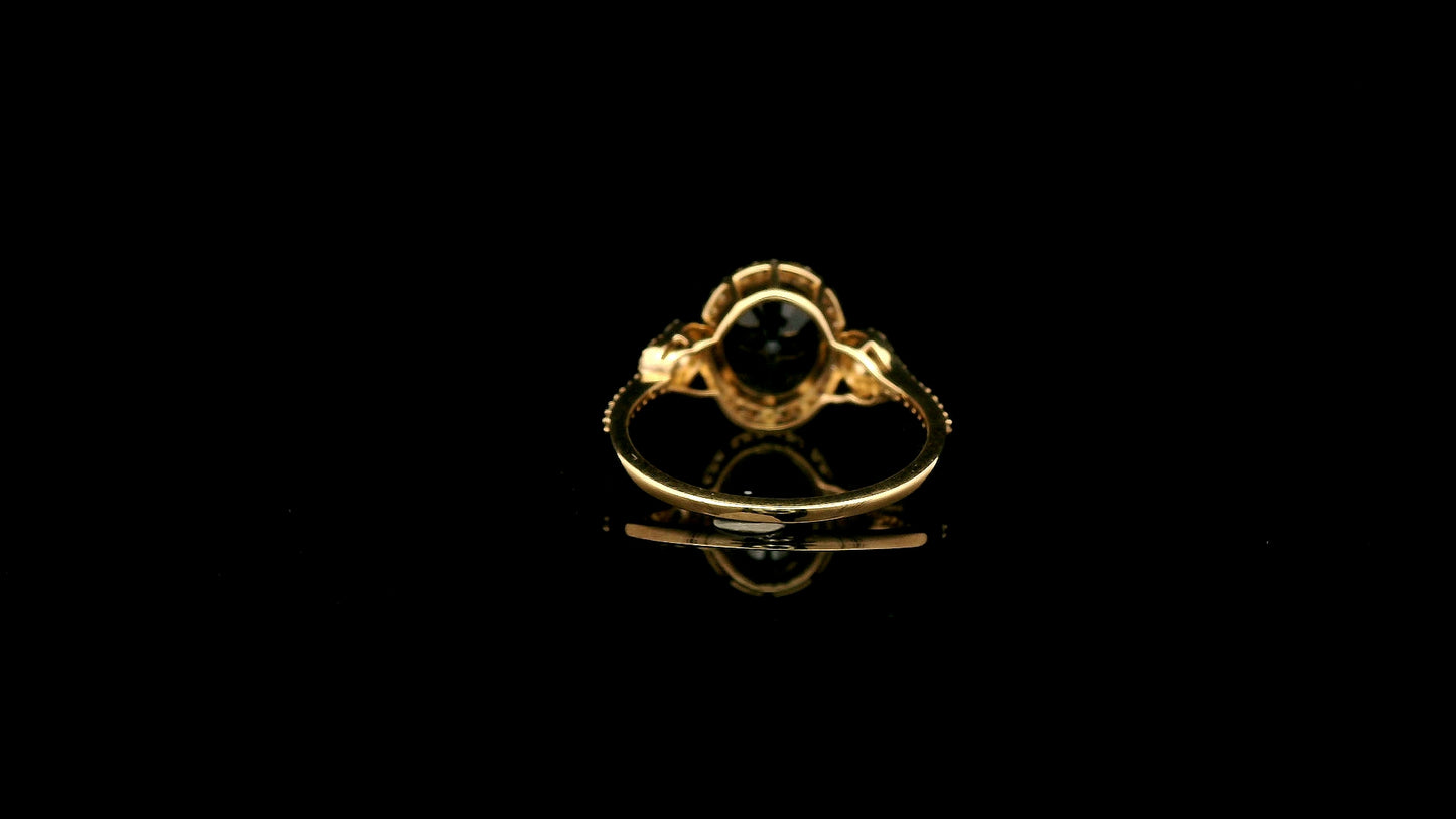 3.13 Ct Oval Natural Sapphire 14K Gold Ring