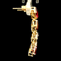 2.69 Ct Pear Rubellite 14K Gold Earrings