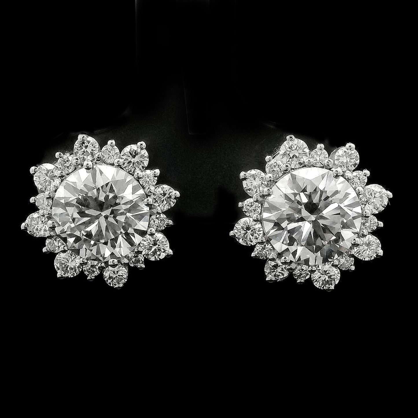 3.91 Carats Lab Grown Diamond 14K Gold Earrings