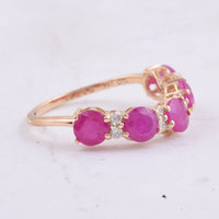2.45 Ct Round Natural Ruby 14K Gold Ring