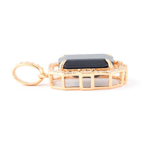 3.84 Ct Octagon Natural Sapphire 14K Gold Pendant