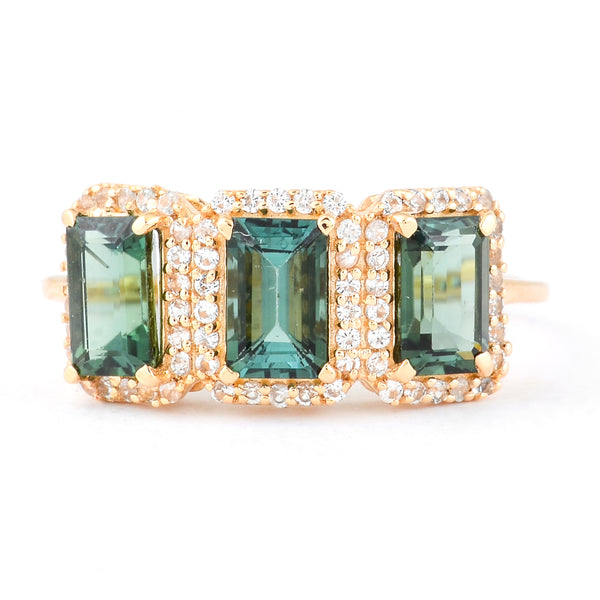 2.10 Ct Octagon Tourmaline 14K Gold Ring