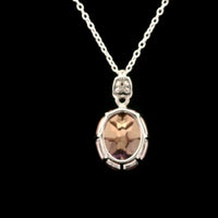 4.76 Ct Oval Pink Topaz, White Zircon 925 Sterling Silver Pendant
