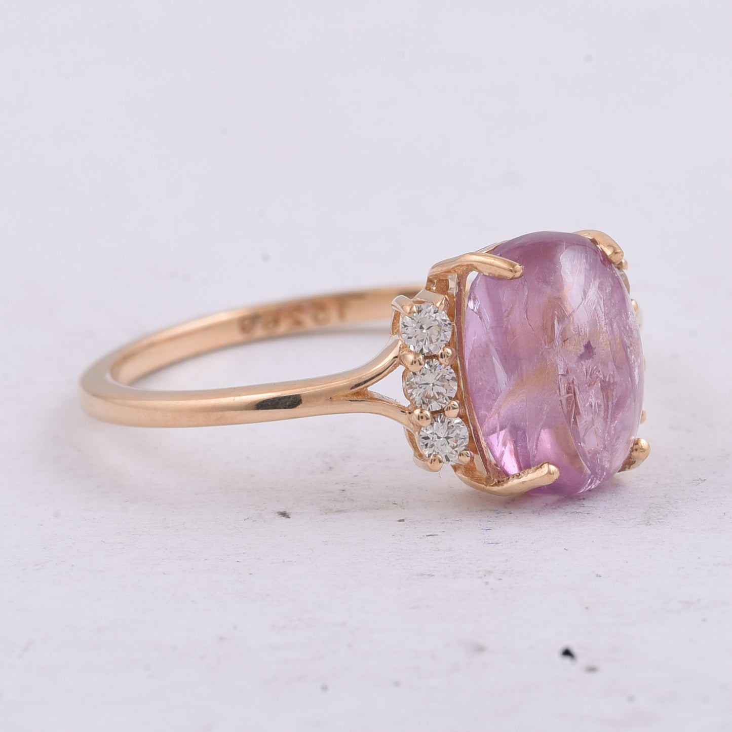 2.76 Ct Cushion Cabochon Cut Natural Spinel 14K Gold Ring