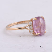 2.76 Ct Cushion Cabochon Cut Natural Spinel 14K Gold Ring