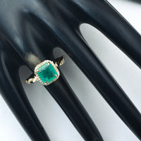 2.08 Ct Octagon Step Cut Natural Emerald 14K Gold Ring