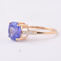 3.49 Ct Round Tanzanite 14K Gold Ring