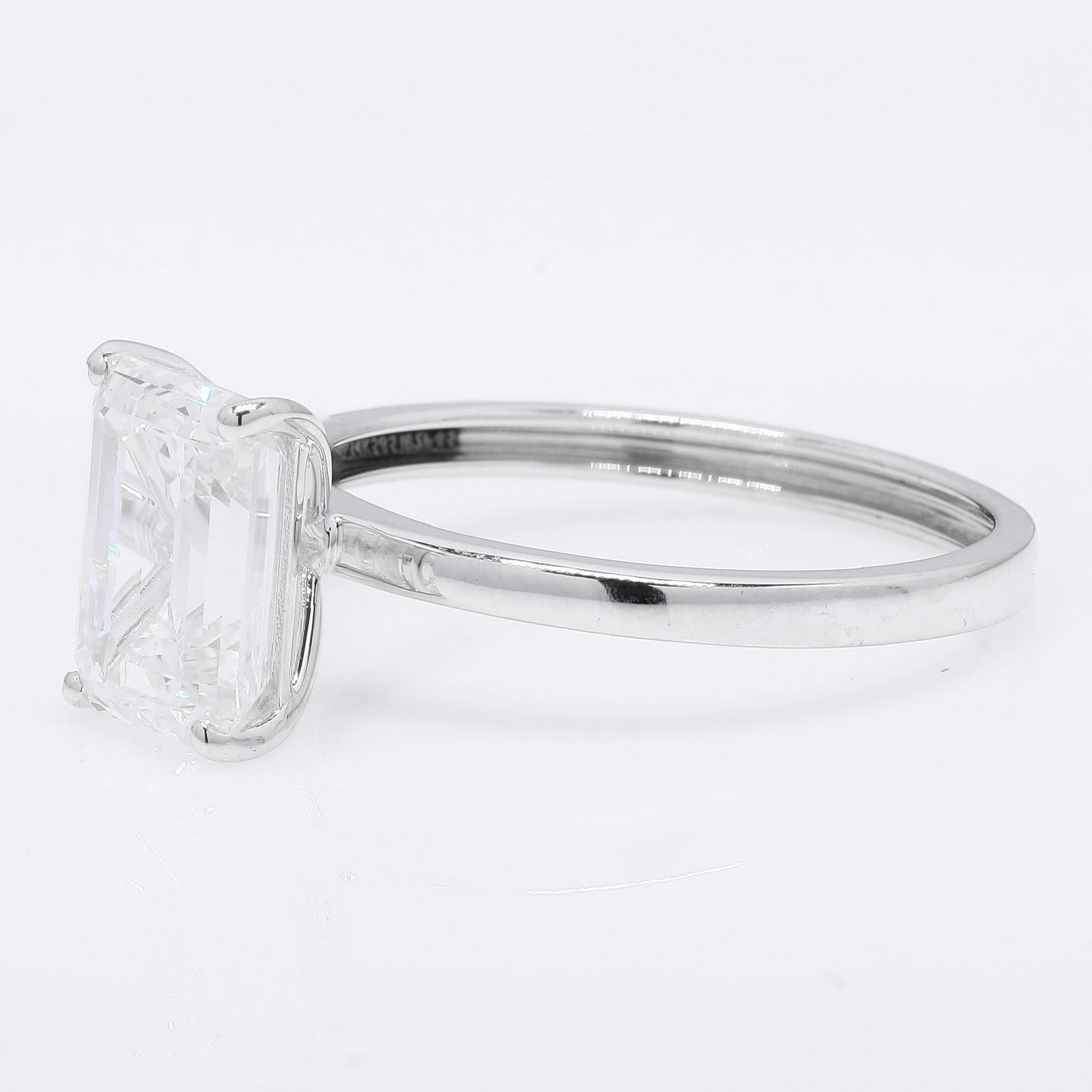 2.70 Ct Emerald Cut Lab Grown Diamond 14K Gold Ring