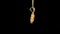 1.66 Ct Octagon Multi Sapphire 14K Gold Pendant