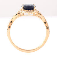 2.39 Ct Oval Mixed Cut Natural Sapphire 14K Gold Ring