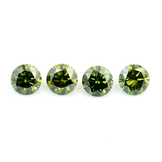 0.72 Green Diamond Round Loose Gemstone
