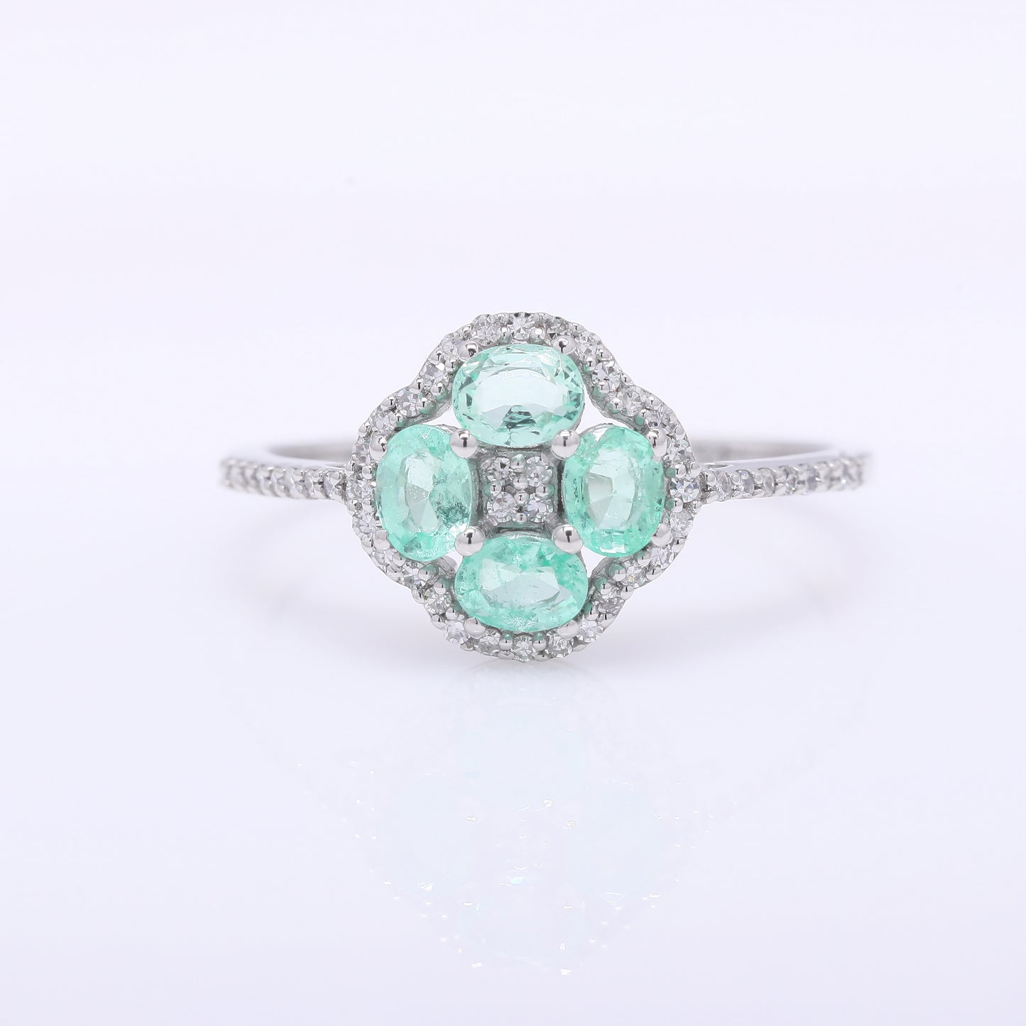 0.78 Ct Oval Mixed Cut Natural Emerald 950 Platinum Ring