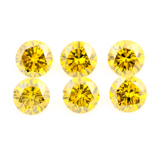 0.87 Yellow Diamond Round Loose Gemstone
