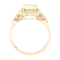 2.01 Ct Octagon Natural Eridot 14K Gold Ring