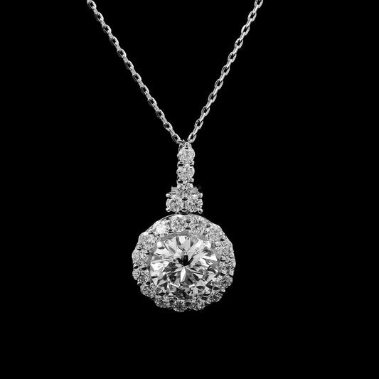 2.19 Carats Lab Grown Diamond 14K Gold Pendant