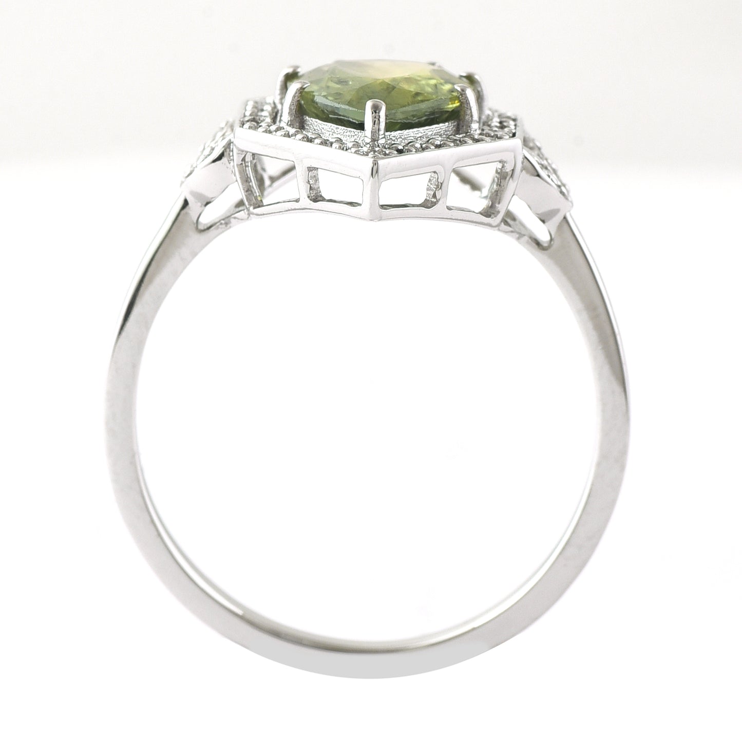 1.96 Ct Pear Mixed Cut Natural Green Sapphire 950 Platinum Ring