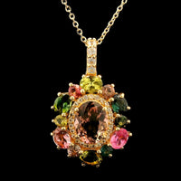 2.68 Ct Oval Tourmaline 14K Gold Pendant