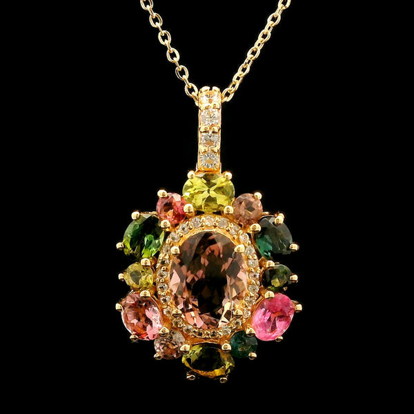 2.68 Ct Oval Tourmaline 14K Gold Pendant