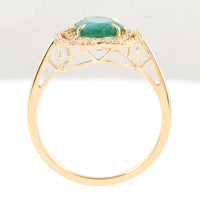 1.89 Ct Oval Mixed Cut Natural Beryl Emerald 14K Gold Ring