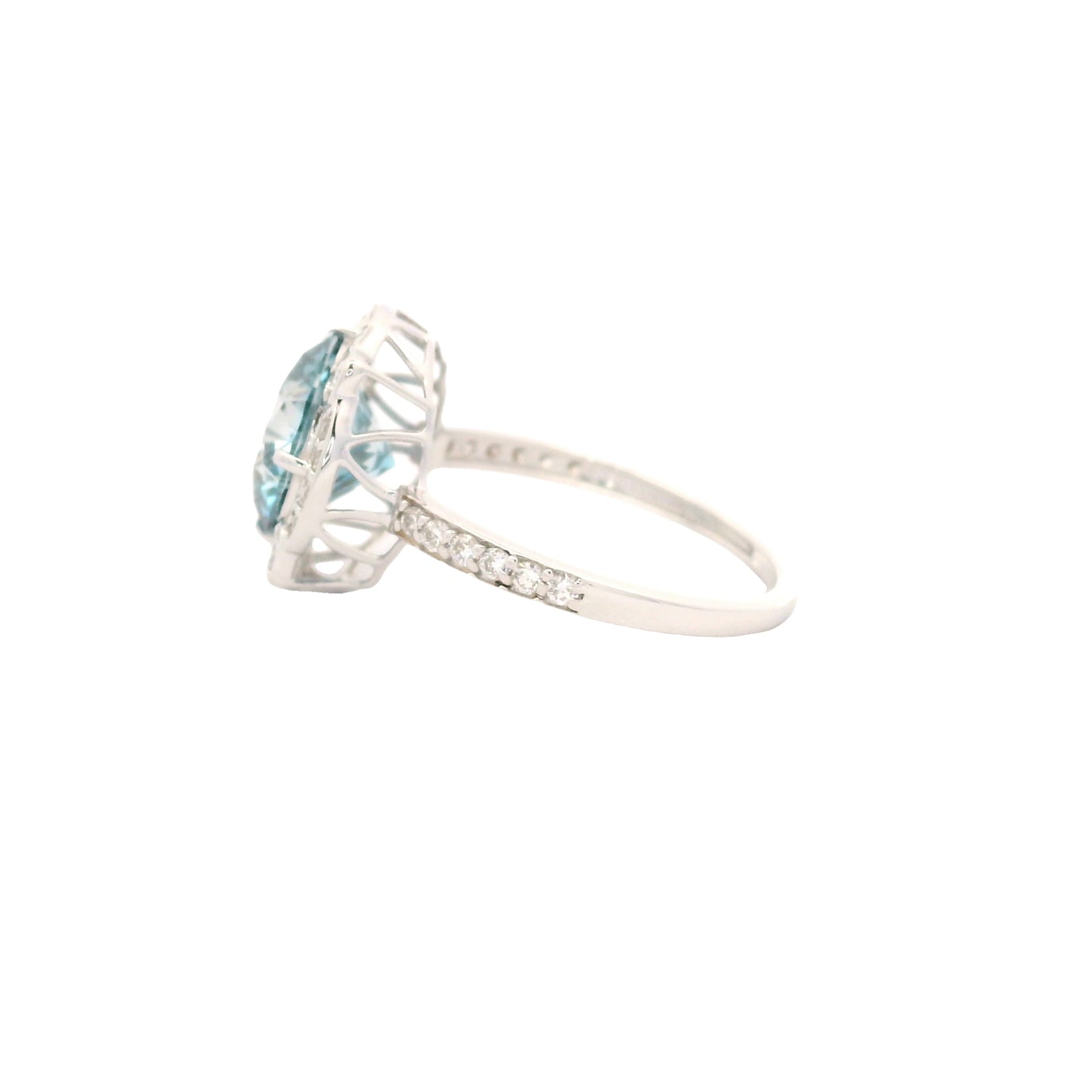 3.51 Carats Blue Lab Grown Diamond 14K Gold Ring