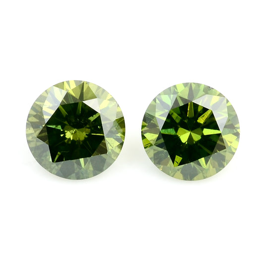 0.48 Green Diamond Round Loose Gemstone