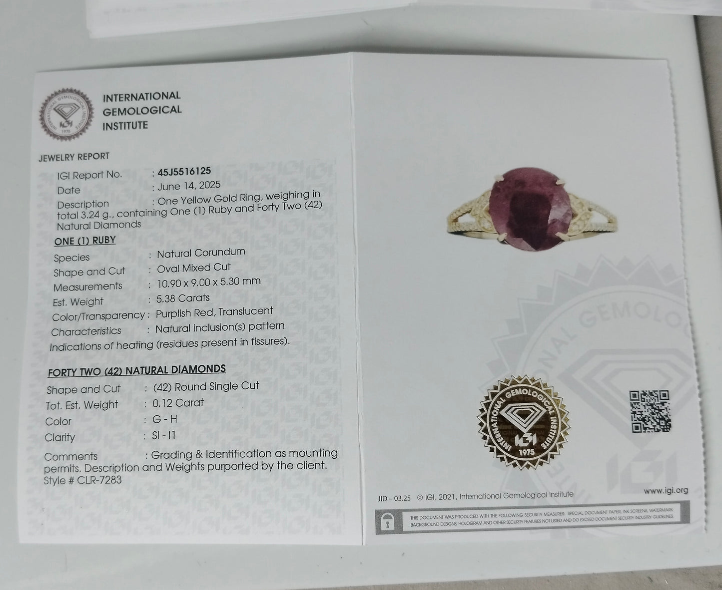 5.50 Ct Oval Mixed Cut Natural Corundum Ruby 14K Gold Ring