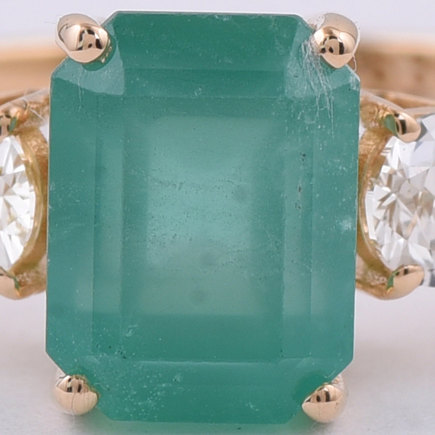2.81 Ct Octagon Step Cut Natural Emerald 14K Gold Ring