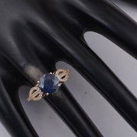 2.92 Ct Round Sapphire 9K Gold Ring